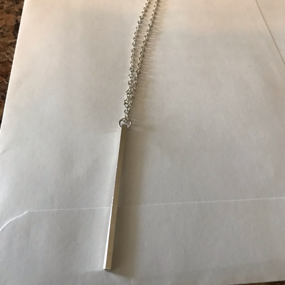 Silver bar necklace worn twice - Picture 3 of 3